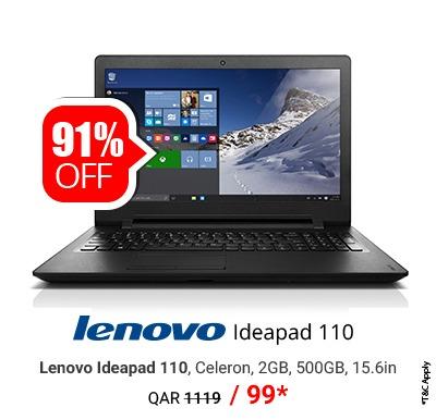 Lenovo Ideapad 110 Laptop, Celeron, 500GB Only @ QAR 99/- 